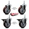 Service Caster 5 Inch Maroon Polyurethane 12 MM Threaded Stem Caster Set 2 Brakes SCC SCC-TS20S514-PPUB-MRN-M1215-2-PLB-2 - alternate 3